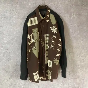 RX-J MAJEUREX 올 패턴 셔츠 비대칭 절개 디자인 구제 의류