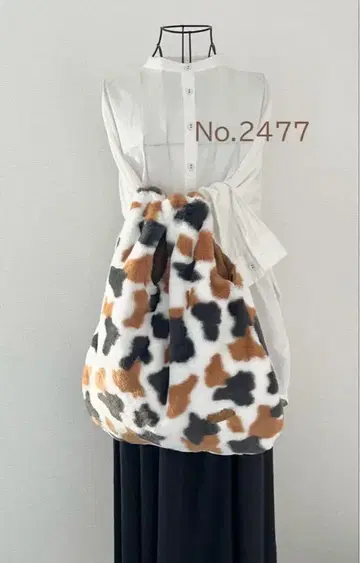삼색 고양이 보아백 조개백 애니멀 보아 토트백 에코백 퍼