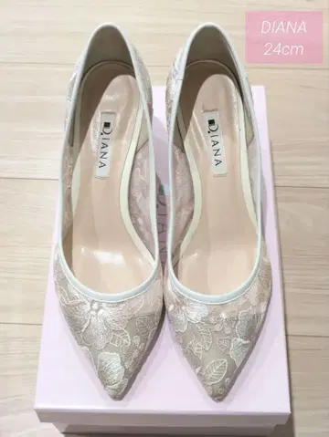DIANA 꽃무늬 자수 레이스 펌프스 웨딩 브라이덜 신발