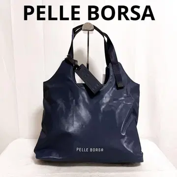 166 새상품 PELLE BORSA 토트백 네이비 페레보르사