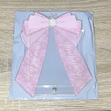 후쿠야 이케부쿠로 포토 카드 아크릴 프레임 리본 트위드 체크 복숭아색