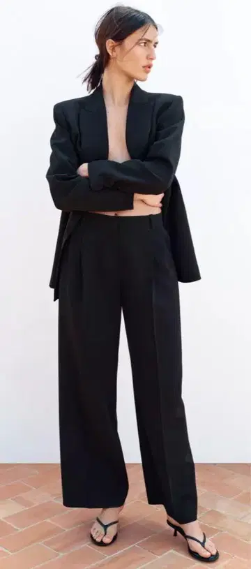 ZARA 다트 와이드 레그 팬츠