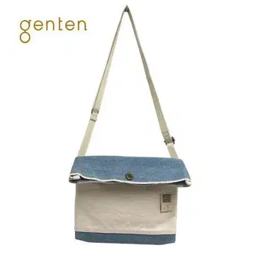 미사용 새상품 genten 자르디 숄더백 블루 x 화이트