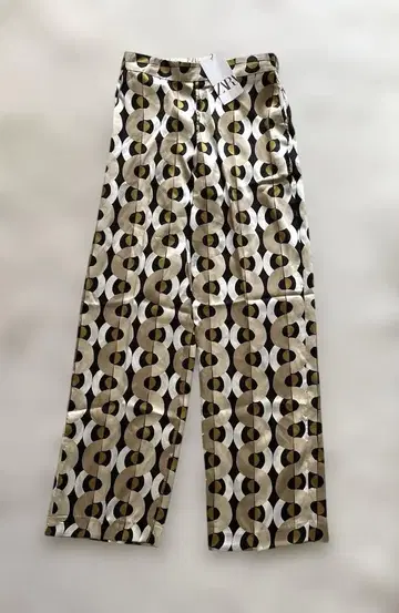 새상품 ZARA 실키 기하학 패턴 하의