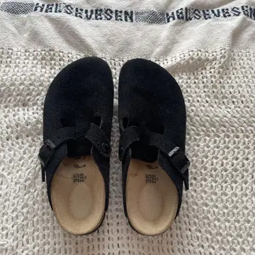 Birkenstock Boston 스웨이드 가죽 샌들 35