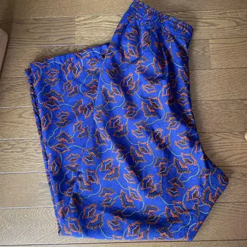 아프리칸 패턴 와이드 팬츠 파랑