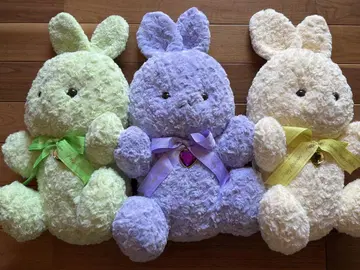 [ 60cm ] 해피 버스칼라 토끼 로즈 보아 BIG 봉제 인형 3점