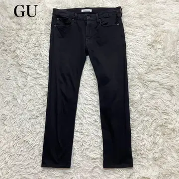 GU 블랙 스키니 팬츠 스트레이트 빅 사이즈 스트레치 샤프
