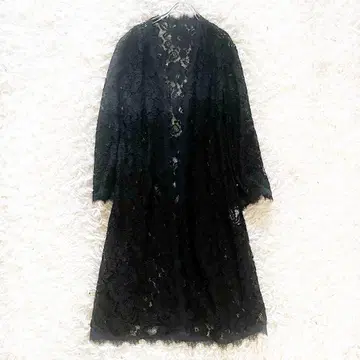 슈퍼뷰티 전체 레이스 롱 가디건 블랙 40