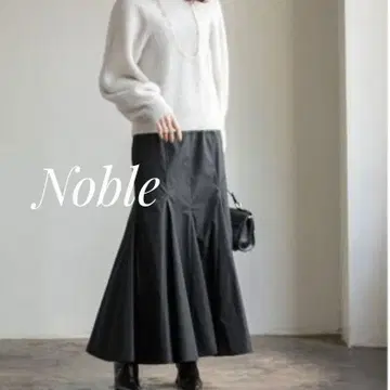 새상품급 Noble 샴브레이 타프타 머메이드 스커트 블랙 36 노블