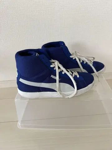 PUMA 블루 하이컷 스니커즈