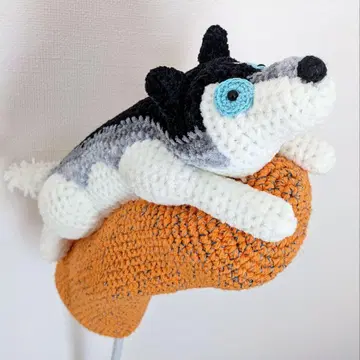 올라타는 허스키 군의 우드용 골프헤드커버