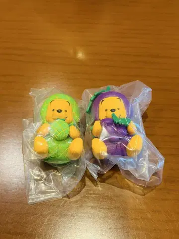 강아지 피규어 그린과 보라색 2개 세트