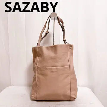 유166 SAZABY 가죽 토트백 핑크 사자비