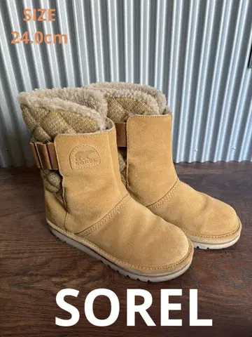 SOREL 베이지 보아 부츠 24.0cm
