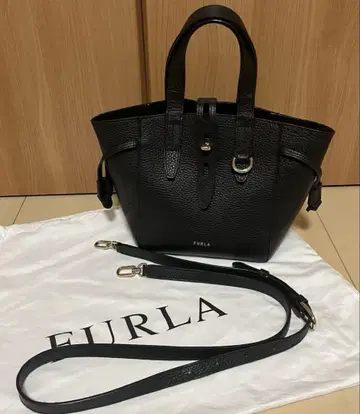 [ FURLA ] NET 토트 미니 2way 가죽 블랙