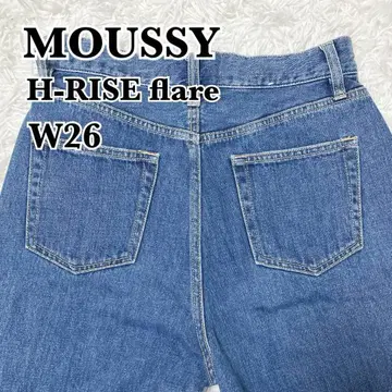 [ 상태 ] Moussy 마우지 데님 팬츠 하이웨스트 플레어 W26