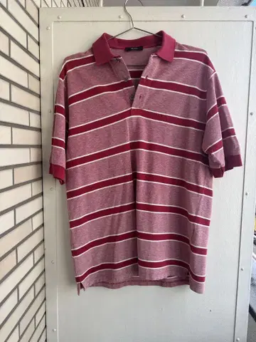 HUGO BOSS 보더 피케 셔츠 Red x White L 상당