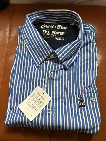 Capri Blue 스트라이프 셔츠 사이즈 50