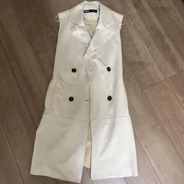 ZARA 베이지 더블 브레스트 베스트 XS