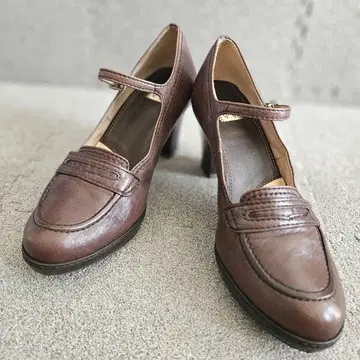 ing 멜리 제인 펌프스 천연 가죽 브라운 스트랩 23cm
