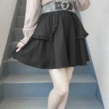 ROJITA 하트 버클 오버 플레어 스커트