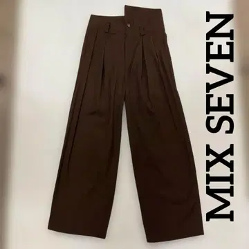 [ MIX SEVEN ] 턱 입은 팬츠 M 브라운 남성용 #2537