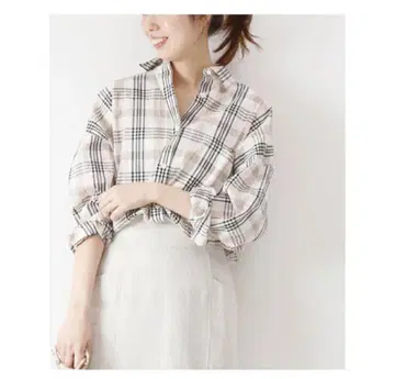 Spick & Span 체크 무늬 긴팔 셔츠