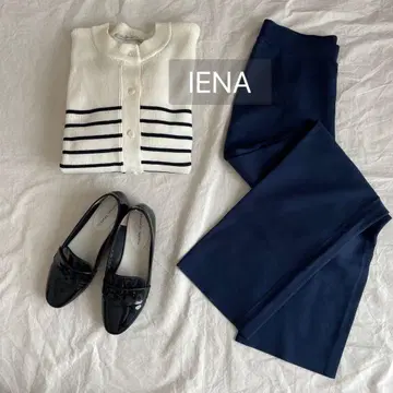 새상품급 IENA 밀라노 리브 팬츠 니트 팬츠 네이비 36