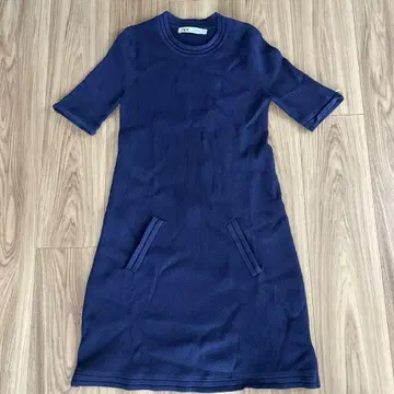 [ ZARA ] 네이비 니트 원피스 반팔