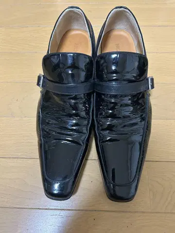 하이스트릿 신발 천연 가죽 에나멜 블랙 사이즈 M