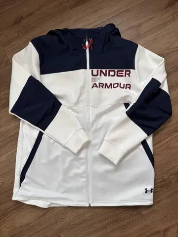 UNDER ARMOUR 후드 부착 후드티 6XL 화이트/네이비