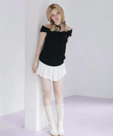 ANDMARY Amber 오프숄더 미니 드레스