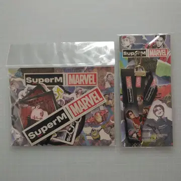 SuperM 공식 스티커 + 랜야드 = 2세트 Marvel