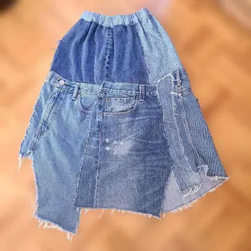 Levi's 505 데님 패치워크 스커트 34x30