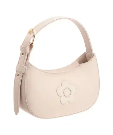 MARY QUANT 하프문 데이지 패치 미니 토트 베이지