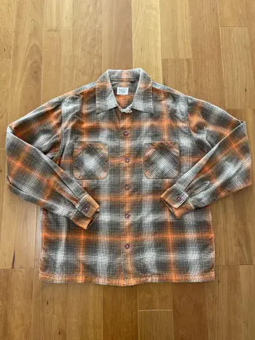 Cadillac Ranch 플랫 헤드 체크 무늬 플란넬 셔츠 38