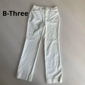 B-Three 웜 팬츠 속기모 화이트 스트레치