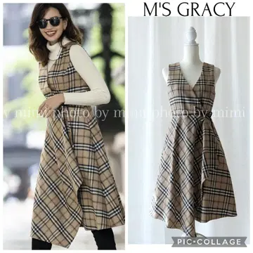 M'S GRACY 카탈로그 게재 체크 무늬 카슈쿨 원피스