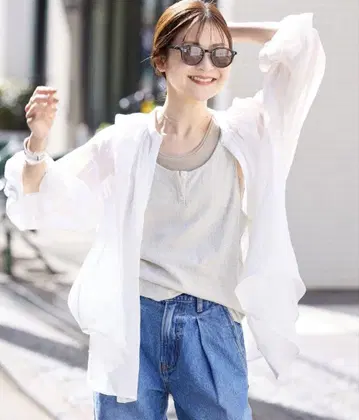 SLOBE IENA 라미 스키퍼 셔츠 화이트