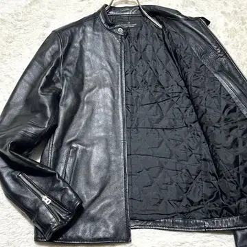 새상품급 레어 L 나노 유니버스 램 가죽 싱글 라이더 자켓 양가죽 블랙