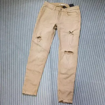 자라 ZARA 데미지 데님 베이지 EUR 40 크러쉬