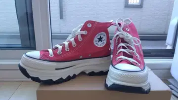 ALL STAR 통굽 레드 하이컷 스니커즈