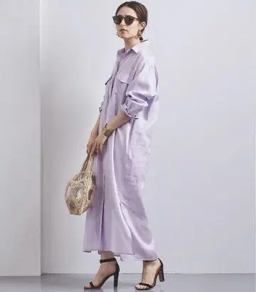 유나이티드 애로우즈 롱 셔츠 원피스 36