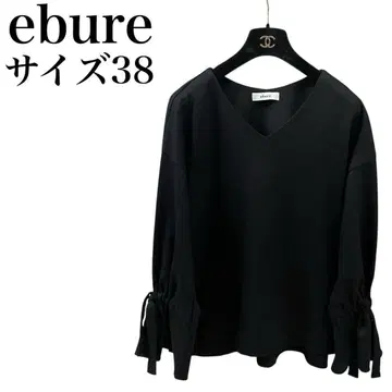 고품질 ebure 울 풀오버 V넥 블라우스 리본 플레어 슬리브