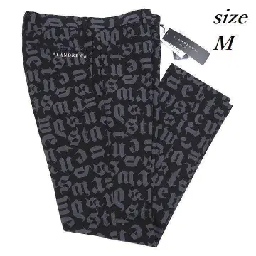 새상품 세인트 앤드류스 영어 올 패턴 스트레치 팬츠 블랙 M