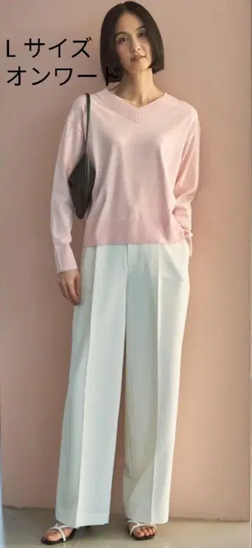 L 사이즈 화이트 와이드 팬츠 UNFILO