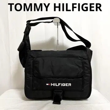 유166 TOMMY HILFIGER 숄더백 블랙 로고 자수