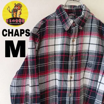USA 구제 의류 CHAPS 플란넬 셔츠 M 레드 블랙 체크