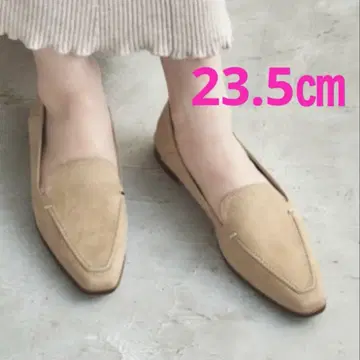 루탈론 로퍼 베이지 스웨이드 23.5cm 스퀘어토